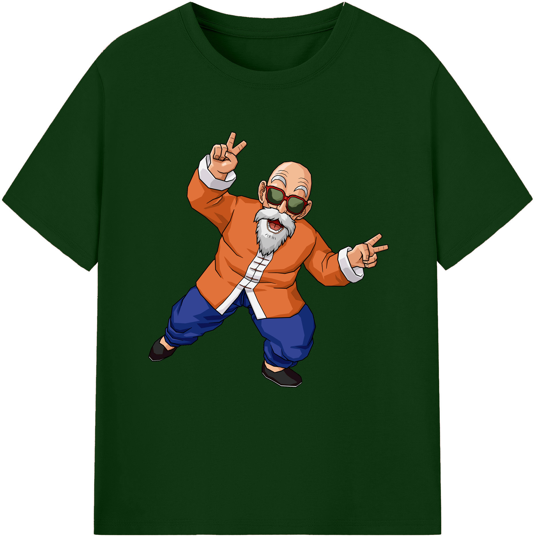 （画像用） ドラゴンボール 亀仙人（かめせんにん） DRAGON BALL Master Roshi Kame Sennin 綿100％半袖Tシャツ（フロントプリント）